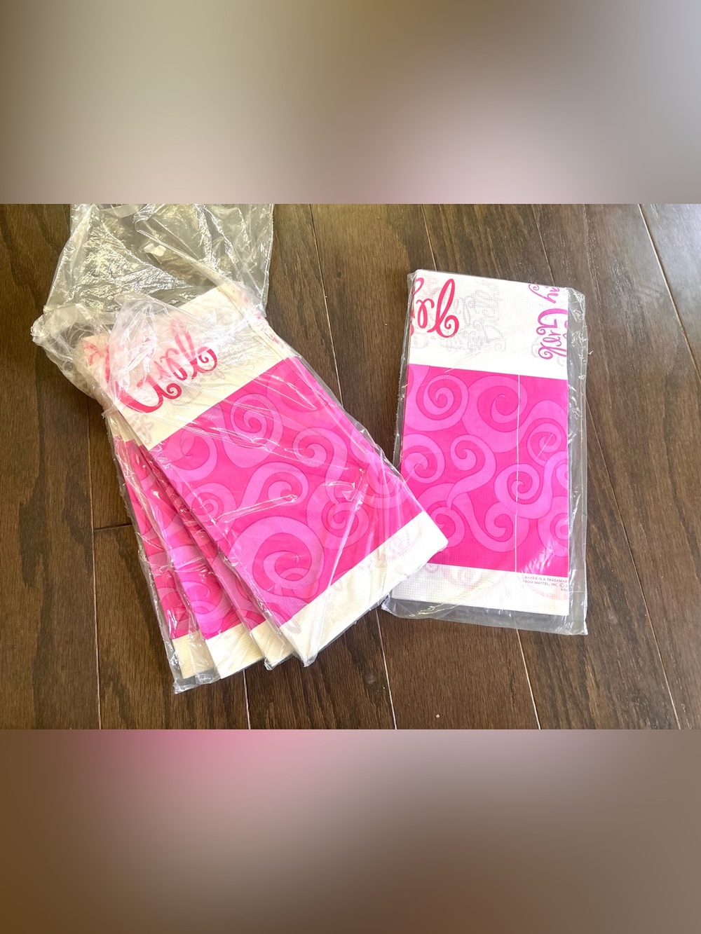 Five Y2K 2000 Barbie Pink Birthday Girl Party Tablecloths 7' 5” Long- Sealed